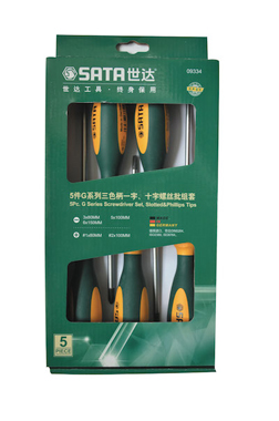 世達工具09334 5件G系列一字、十字螺絲批組套