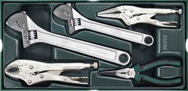 世達工具09909    工具托組套-5件活動扳手及鉗子